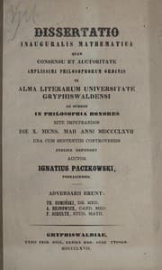 Tapa de Dissertatio inauguralis mathematica