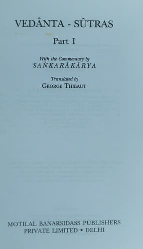 Tapa de The Vedânta-sûtras