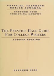 Tapa de Critical thinking skills journal [for] The Prentice Hall guide for college writers