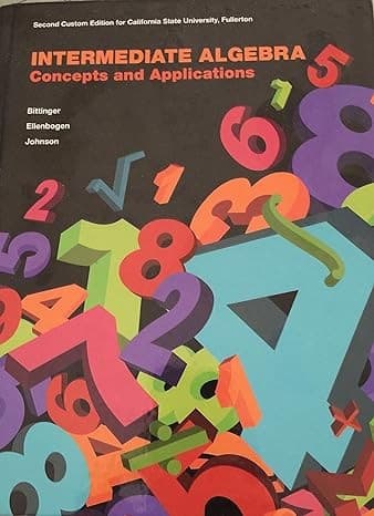 Tapa de Intermediate Algebra, Concepts and Applications