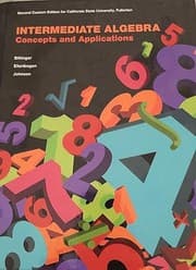Tapa de Intermediate Algebra, Concepts and Applications