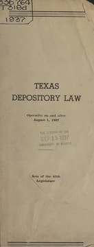 Tapa de Texas depository law, operative on ad after August 1, 1937