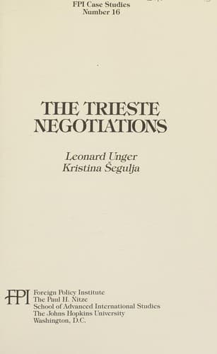 Tapa de The Trieste negotiations