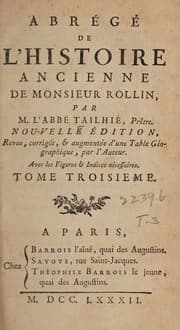 Tapa de Abrégé de l'histoire ancienne de monsieur Rollin