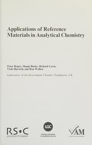 Tapa de Applications of reference materials in analytical chemistry