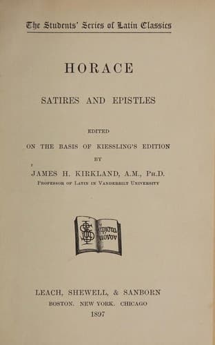 Tapa de Satires and epistles