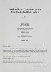 Tapa de Profitability of Canadian- versus U.S.-controlled enterprises