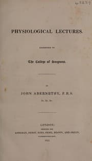 Tapa de Physiological lectures, exhibiting a general view of Mr. Hunter's physiology, and of his researches in comparative anatomy