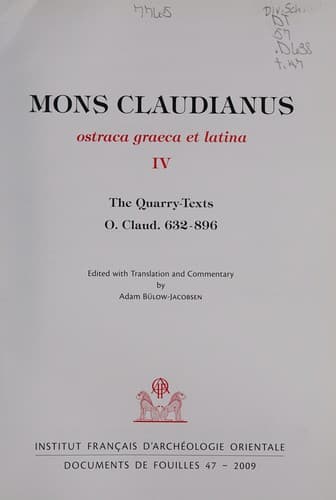 Tapa de Mons Claudianus