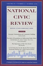 Tapa de National Civic Review, No. 2, Summer 98