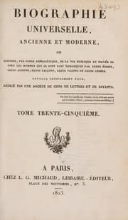 Tapa de Biographie universelle, ancienne et moderne
