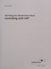 Tapa de 100 things you should know about SAP ERP financials controlling