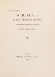 Tapa de Some Letters from W. B. Yeats to John O'Leary and His Sister