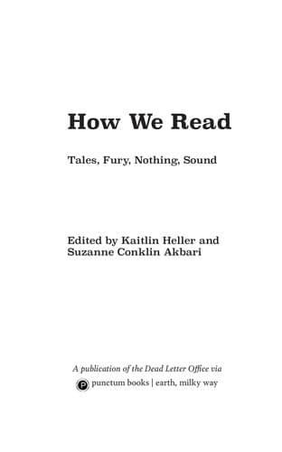 Tapa de How We Read