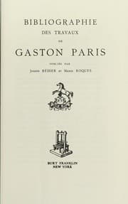 Tapa de Bibliographie des travaux de Gaston Paris