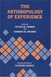 Tapa de The Anthropology of experience