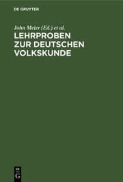 Tapa de Lehrproben zur deutschen Volkskunde