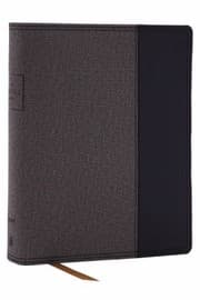 Tapa de NKJV, the Prayer Bible, Leathersoft, Black-Gray, Red Letter, Comfort Print