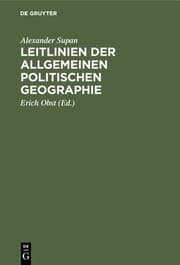 Tapa de Leitlinien der Allgemeinen Politischen Geographie