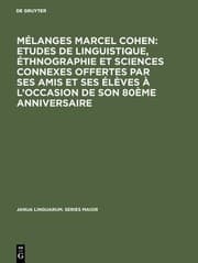 Tapa de Mélanges Marcel Cohen