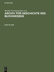Tapa de Archiv Fur Geschichte des Buchwesens