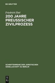 Tapa de 200 Jahre Preußischer Zivilprozeß