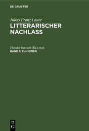 Tapa de Zu Homer : (Geschichte der Homerische Poesien, Erstes und Zweites Buch. Nebst Bruchstücken Homerischer Studien)