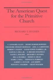 Tapa de The American quest for the primitive church