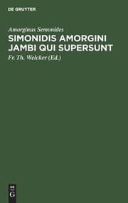 Tapa de Simonidis Amorgini Jambi Qui Supersunt
