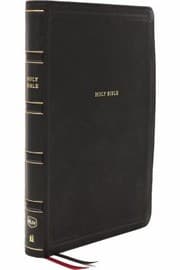 Tapa de NKJV, Deluxe Reference Bible, Center-Column Giant Print, Leathersoft, Black, Red Letter Edition, Comfort Print