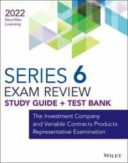 Tapa de Wiley Series 6 Securities Licensing Study Guide + Test Bank 2022