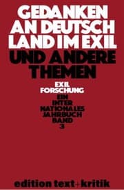 Tapa de Gedanken an Deutschland Im Exil und Andere Themen