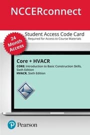 Tapa de Core + HVACR Level 1 -- NCCERconnect with Pearson EText Access Card