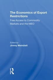 Tapa de Economics of Export Restrictions