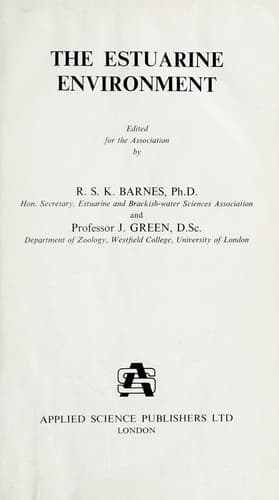 Tapa de The Estuarine environment