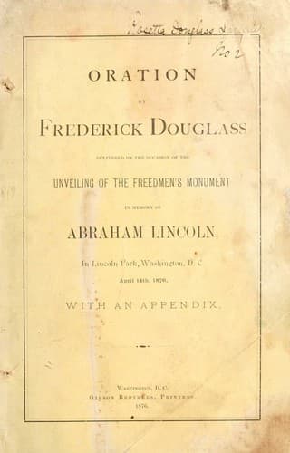 Tapa de Oration by Frederick Douglass
