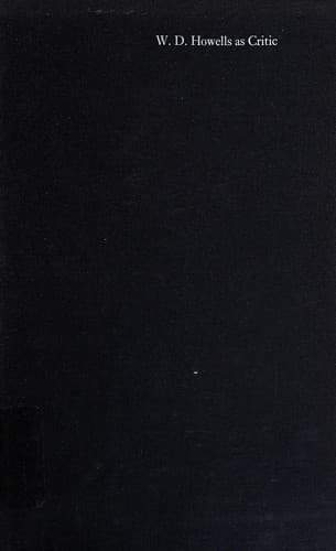 Tapa de W.D. Howells as critic