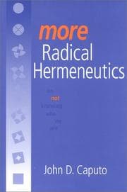 Tapa de More Radical Hermeneutics