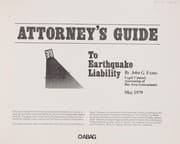 Tapa de Attorneys̕ guide to earthquake liability