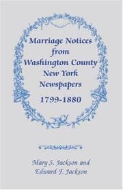 Tapa de Marriage Notices from Washington County, New York, newspapers, 1799-1880