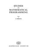 Tapa de Studies on mathematical programming