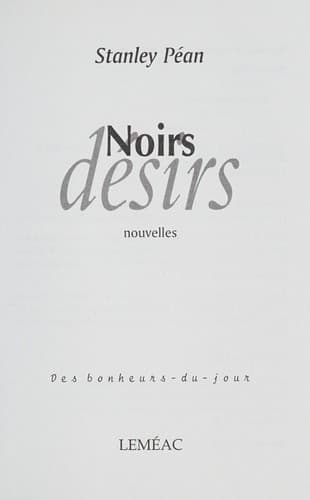 Tapa de Noirs désirs