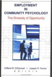 Tapa de Employment in Community Psychology