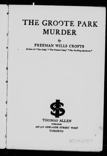 Tapa de The Groote Park Murder