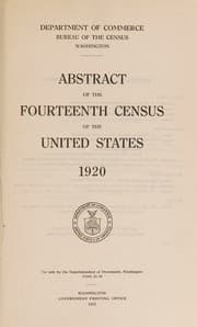 Tapa de Abstract of the Fourteenth Census Of the United States 1920