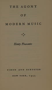 Tapa de The agony of modern music