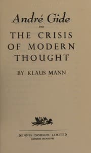 Tapa de Andre Gide and the crisis of modern thought