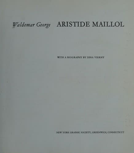 Tapa de Aristide Maillol