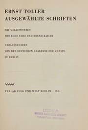 Tapa de Ausgewahlte Schriften Mit Geleitworten Von Bodo Uhse und Bruno Kaiser