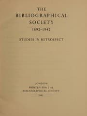 Tapa de The Bibliographical Society, 1892-1942